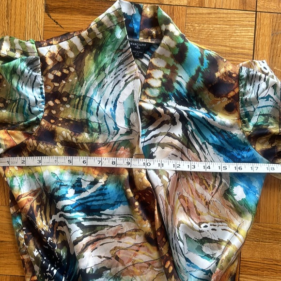 💕Marciano Multi Colour 2 Piece Silky Coordinated Outfit 42 VGUC - Picture 13 of 14